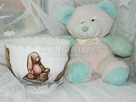 Decoupage műanyag virágcserép