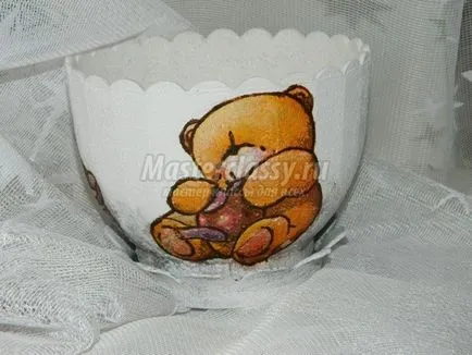 Decoupage műanyag virágcserép