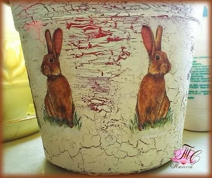 Decoupage virágcserepek kezük Master Class fényképpel (virág) Decoupage virágcserepek kezük mesterkurzust fotókkal