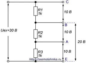 feszültségosztó - alapvető elektronikai (elektronika) feszültségosztó - alapvető elektronikai