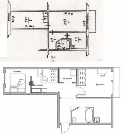 Tervezés egy hálószobás apartman
