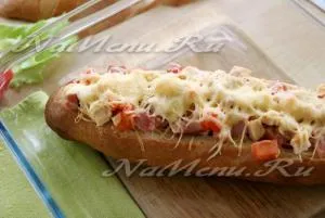Töltött kenyér recept egy fotó, a kemencében (fotó) Töltött kenyér recept egy fotó, a sütőben