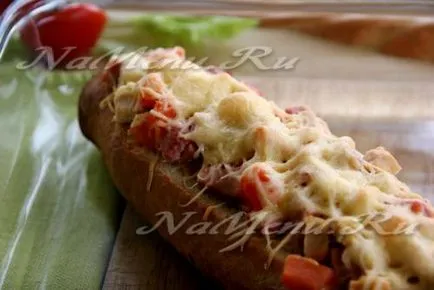 Töltött kenyér recept egy fotó, a kemencében (fotó) Töltött kenyér recept egy fotó, a sütőben
