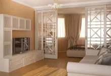 Nappali-hálószoba 18 négyzetek tervezés fotók belső szoba hall, elrendezés és design, kombinálva a