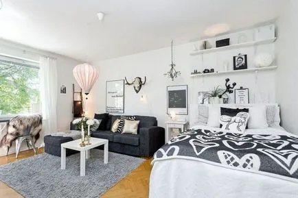 Nappali és hálószoba egy szobában 75 fotók, rendezési és design ötleteket
