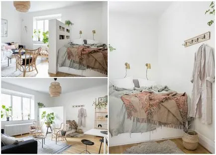 Nappali és hálószoba egy szobában 75 fotók, rendezési és design ötleteket