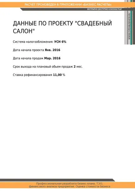 Ready Business Plan esküvői szalon 1