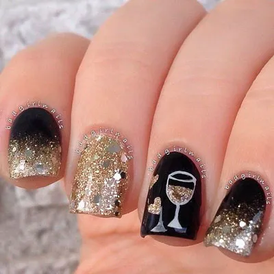 köröm ötletek Glitter, 65 fotó (manikűr ötletek csillog) köröm ötletek Glitter, 65 fényképek
