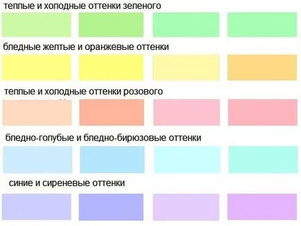 Mi hang (szín) pasztell, amellyel kombinálni pasztell