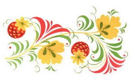 Hogyan kell felhívni Khokhloma festés ceruzák, festékek szakaszok