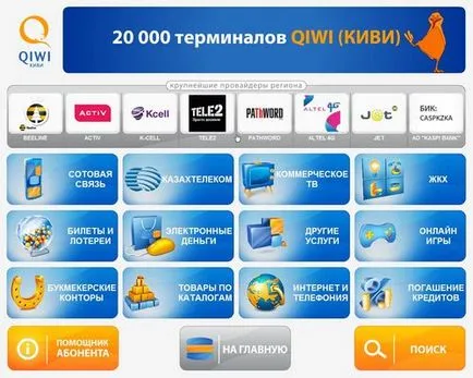 Hogyan lehet fizetni a hitel révén kiwi pénztárca vagy a terminál