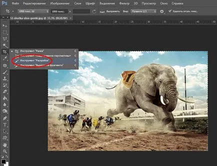 Hogyan lehet csökkenteni a kép darabokra az Adobe Photoshop, ablakok fehér
