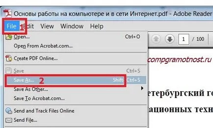 Hogyan kell menteni a pdf file