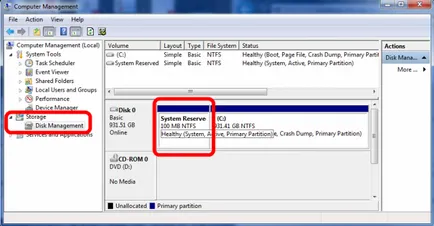 Hogyan lehet eltávolítani - fenntartott rendszer - (lemez) a Windows 7