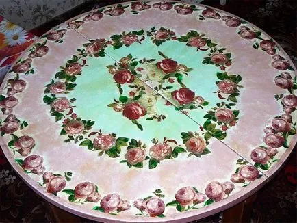 Hogyan lehet díszíteni egy táblázatot a kezével helyreállítása, hogyan lehet dekoráció, decoupage, festés, fotók, (saját) Hogyan lehet díszíteni egy táblázatot a kezével helyreállítása, hogyan lehet dekoráció, decoupage, festés, fotó,
