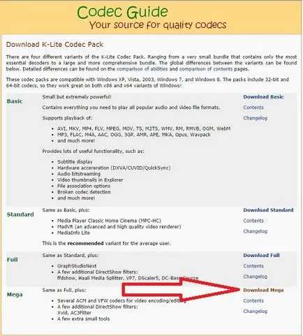 Hogyan kell telepíteni a codec-K-Lite Codec Pack részletes használati kezdőknek