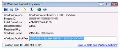 Hogyan tudja a licenc kulcsot a telepített operációs rendszer Windows 7