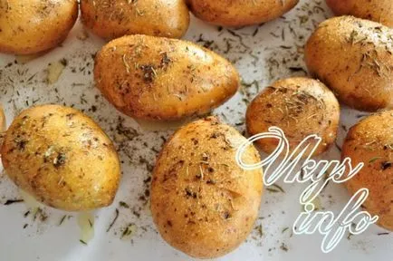 Burgonya héjában a sütőben recept egy fotó