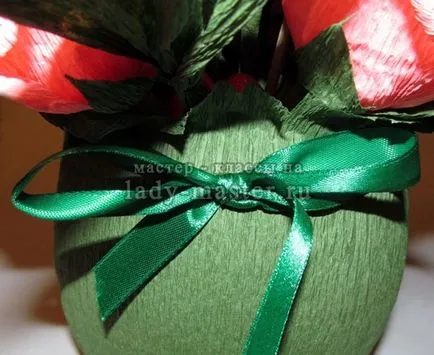 Candy - hullámpapír rózsák március 8-án, a mester - osztály fotók, lépésről lépésre