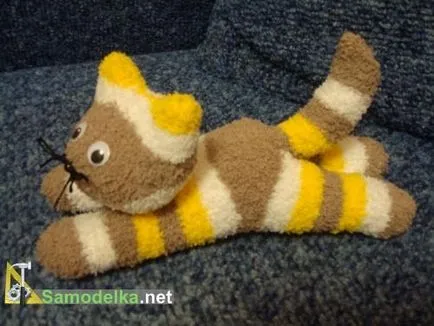 Cat zokni kezét