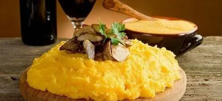 Polenta vízzel vagy tejjel - sütőtök recepteket, a hús és a sajt