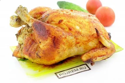 Csirke töltött hajdina, a sütőben - lépésről lépésre recept, hogyan kell főzni fotókkal