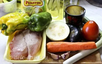 Csirke zöldséggel cserépben recept egy fotó - egy lépésről lépésre főzés csirke zöldséges sütőben (edények) Csirke zöldséggel cserépben recept egy fotó - egy lépésről lépésre főzés csirke zöldséges sütőben