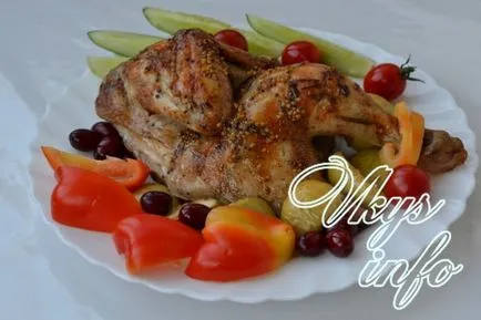 Csirke mézes-mustáros a sütőben recept egy fotó