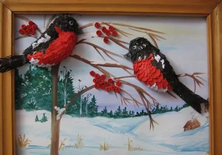 Quilling madarak galamb és a csirke, a Tűzmadár és a papagáj, Bullfinches és mell, elrendezése és felszerelése, master (Quilling) Quilling madarak galamb és a csirke, a Tűzmadár és a papagáj, Bullfinches és mell, elrendezése és felszerelése, a mester