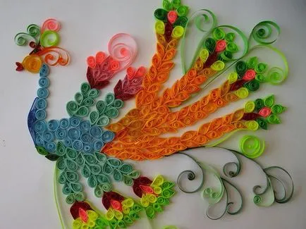 Quilling madarak galamb és a csirke, a Tűzmadár és a papagáj, Bullfinches és mell, elrendezése és felszerelése, master (galamb) Quilling madarak galamb és a csirke, a Tűzmadár és a papagáj, Bullfinches és mell, elrendezése és felszerelése, a mester