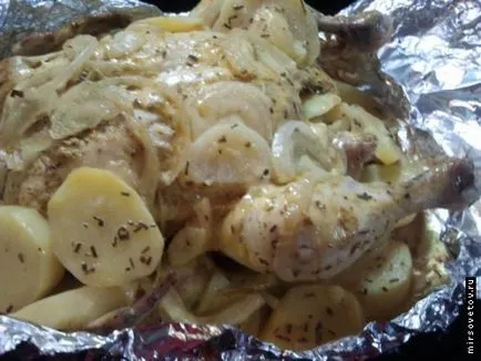 Csirkét a sütőbe, a recept egy fotót