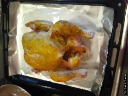 Csirkét a sütőbe, a recept egy fotót