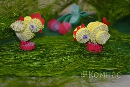 Mesterkurzus csirke készült hullámpapír a technika Quilling, a Nemzeti Szövetség és a Nemzetközi Kreatív