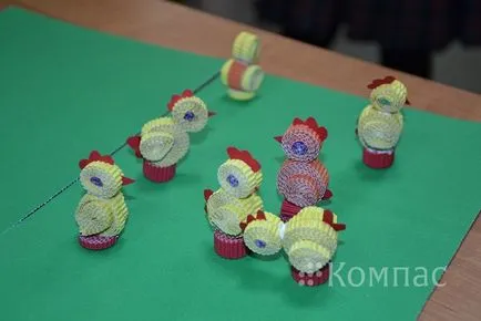 Mesterkurzus csirke készült hullámpapír a technika Quilling, a Nemzeti Szövetség és a Nemzetközi Kreatív