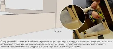 Étkezőasztal kezével - a mester osztály