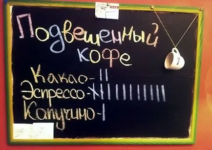 Felfüggesztett kávé vagy ingyen kávé (kávé) Felfüggesztett kávé vagy tea ingyen