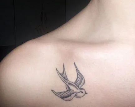 Megfelelő Tattoo érték formájában egy madár (12 fotó)