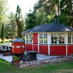 Kerti pavilonok, grill grill és sütő nyári konyha a kezével, rajzok, tervek, fotók, videók