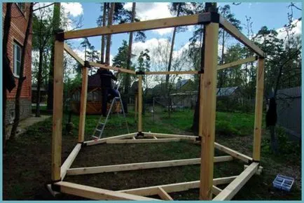 Kerti pavilonok, grill grill és sütő nyári konyha a kezével, rajzok, tervek, fotók, videók