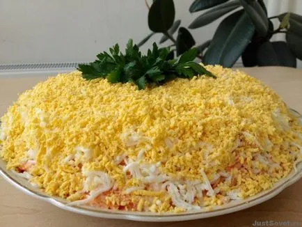 Mimosa saláta - klasszikus recept lépésről lépésre képek (mimóza) Mimosa saláta - klasszikus recept lépésről lépésre fotók