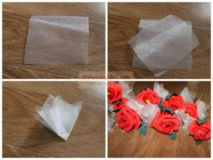 Roses papír édességet lépésre mester osztály fényképpel (papír cukorka rózsa) Roses papír édességet lépésben mesterkurzust fotókkal