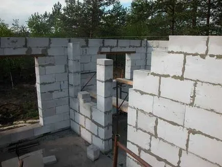 Épület egy ház pórusbeton kezük - lépésről lépésre fotóriport