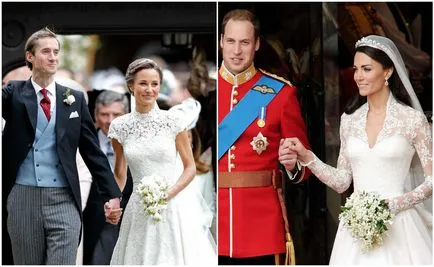 Esküvői ruhák Pippa Middleton és Keyt Middlton - képek összehasonlítását