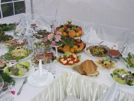Esküvői ház, egy menü alapján a stílus és esküvői téma