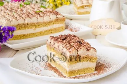 Tiramisu torta home - recept lépésről lépésre képek (fotók) tiramisu torta otthon - lépésről lépésre recept fotók