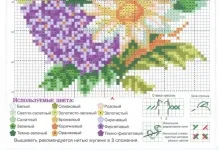 Hímzés színösszeállítás szabad keresztmetszet, szüret, kép kis és nagy méretben letölthető