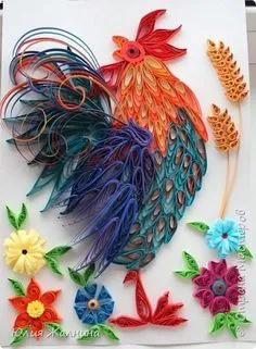 Az egész család kakas, csirke, csirke a szakmában, hogyan lehet Quilling (Quilling) Az egész család kakas, csirke, csirke a szakmában, hogyan lehet Quilling