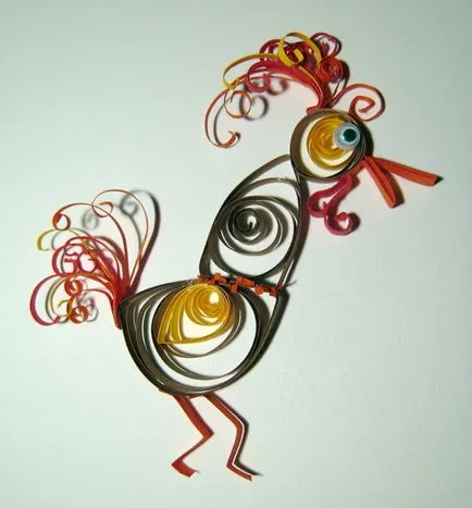 Az egész család kakas, csirke, csirke a szakmában, hogyan lehet Quilling (kézi) Az egész család kakas, csirke, csirke a szakmában, hogyan lehet Quilling