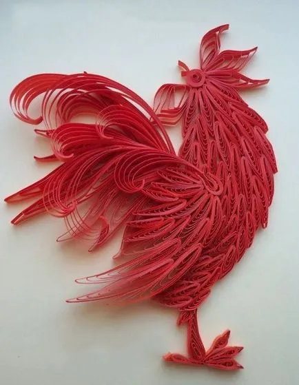 Az egész család kakas, csirke, csirke a szakmában, hogyan lehet Quilling (Quilling 3d) Az egész család kakas, csirke, csirke a szakmában, hogyan lehet Quilling