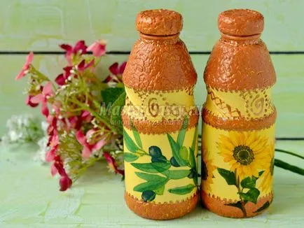 Decoupage palack tojással pattog